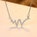 New Fashion Women Super Flash CZ Diamond 925 Sterling Silver Necklace